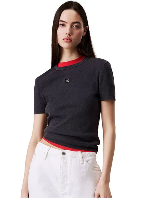 CALVIN KLEIN T-shirt slim in cotone a costine CALVIN KLEIN | J20J225244PT2